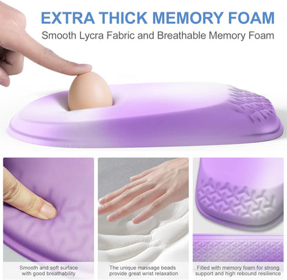 Mouse Pad with Wrist Rest, Comfortable Keyboard Wrist Rest, Memory Foam Wrist Rest for Computer Keyboard, Ergonomic Mouse Pad Set for Easy Typing & Pain Relief for Office Black