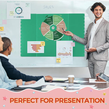 Mooliwe 4 Pack 24" X 16" Trifold Poster Board, Medium Tri Fold Boards Foldable Corrugated Presentation Display Scalloped Borders for Science Fair Events, School Projects, Exhibitions (Macaron)
