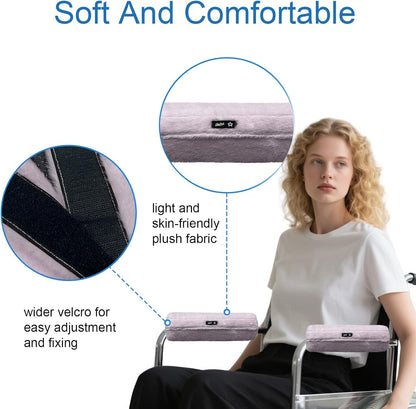 SPRING SEAON Wheelchair Armrest Covers 2 Pack Soft Memory Foam Wheelchair armrest Pads Wicking Washable for Office Transport Chair (Black)