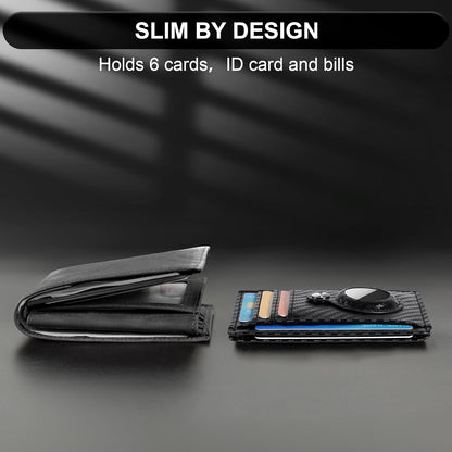 Slim Minimalist Front Pocket Air Tag Wallet, RFID Blocking Card Holder Wallet with Airtag Holder