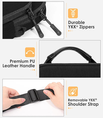 MoKo 9-11 Inch Tablet Sleeve Bag 360° Protetive Carrying Case Compatible with iPad 10th 10.9, iPad Air 5/4th 10.9, iPad 9/8th 10.2, iPad Pro 11, Tab S8/S9 11, with Handle and Shoulder Strap, Black