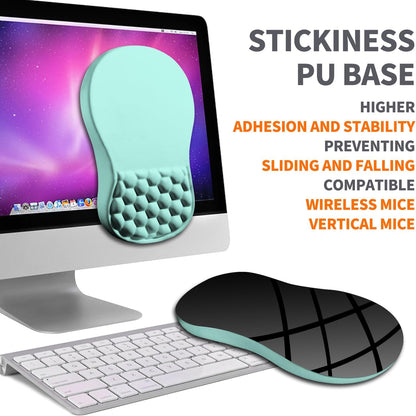Ergonomic Joint Wrist Support Mouse Pad with Memory Foam Cushion Massage Bump, Carpal Tunnel Pain Relief Mousepad Slope Design for Wrist Rest, 11.8x7.9 in, Black