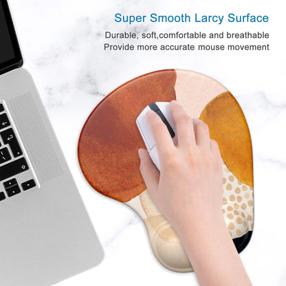 ITNRSIIET Ergonomic Mouse Pad with Gel Wrist Support Wrist Rest Smooth Surface Non-Slip PU Base Comfortable Office Supplies Pain Relief, 9.5 x 8 inches, Beach
