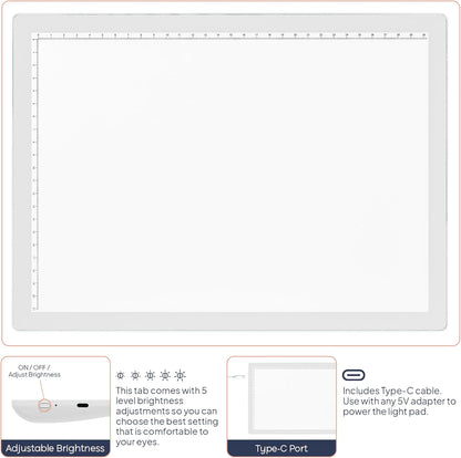 iVyne Rechargeable A4 Light Pad for Tracing & Weeding - LED Light Board for Weeding Vinyl - for Cricut Vinyl Weeding Tools - Ultra-Thin & Portable - Perfect for Artists & Crafters - Pink