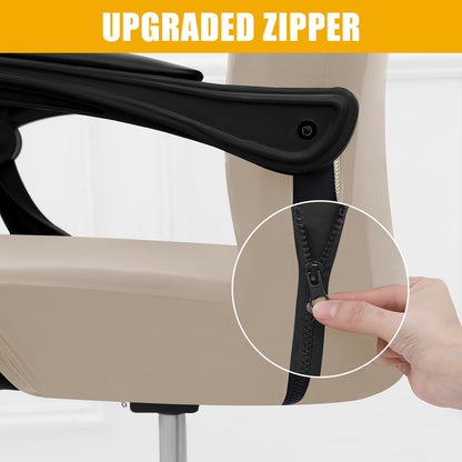 Smiry Stretch Printed Office Chair Armrest Covers, 2 Pcs Soft Fit Removable Washable Computer Desk Chair Arm Covers Protector, Black