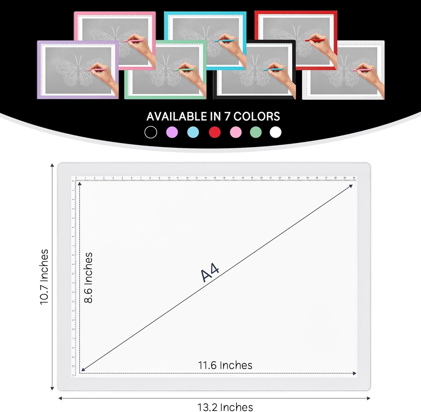 iVyne Rechargeable A4 Light Pad for Tracing & Weeding - LED Light Board for Weeding Vinyl - for Cricut Vinyl Weeding Tools - Ultra-Thin & Portable - Perfect for Artists & Crafters - Pink