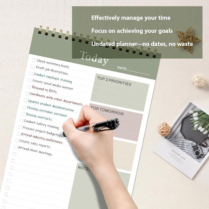Weekly To Do List Notepad, Undated Planner with 52 Sheets (8.5''x11''), Desk Weekly Planner for Women & Man, Home School & Work