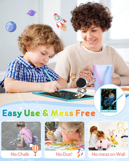 FLUESTON LCD Writing Tablet for Kids, 10 Inch Doodle Board, Colorful Drawing Pad for Toddler, Educational Travel Toy Gifts for 3-8 Year Old Girls Boys, Erase Lock Writing Board - Pink