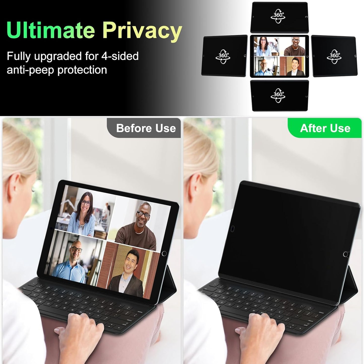 Laptop Privacy Screen 14 Inch 16:9 Aspect Ratio, Laptop Screen Privacy Shield Compatible With Lenovo Hp Dell Acer Asus Thinkpad Envy Xps, Removable Anti Glare Blue Light Computer Filter Protector