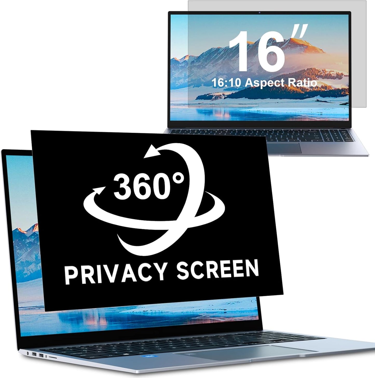 [2-Pack] Privacy Screen For Computer Monitor, 27-Inch 16:9 Aspect Ratio; Anti Spy/Bule Light/Glare And Eye Protection, 2 Install Ways Removable For Office, Airport, Cafe And Other Public Area; Diagonal 27 Inches, Width 23.53 Inches, Height 13.24 Inches