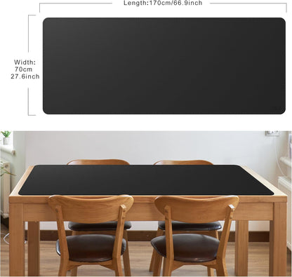 Cacoy 36" x 20" Leather Desk Mat for Home Office, Extra Large PU Leather Desk Pad Blotters, Waterproof Computer Keyboard Mat, Extended Gaming Mouse Pad, Desk Protector for Desktop and PC Laptop, Black