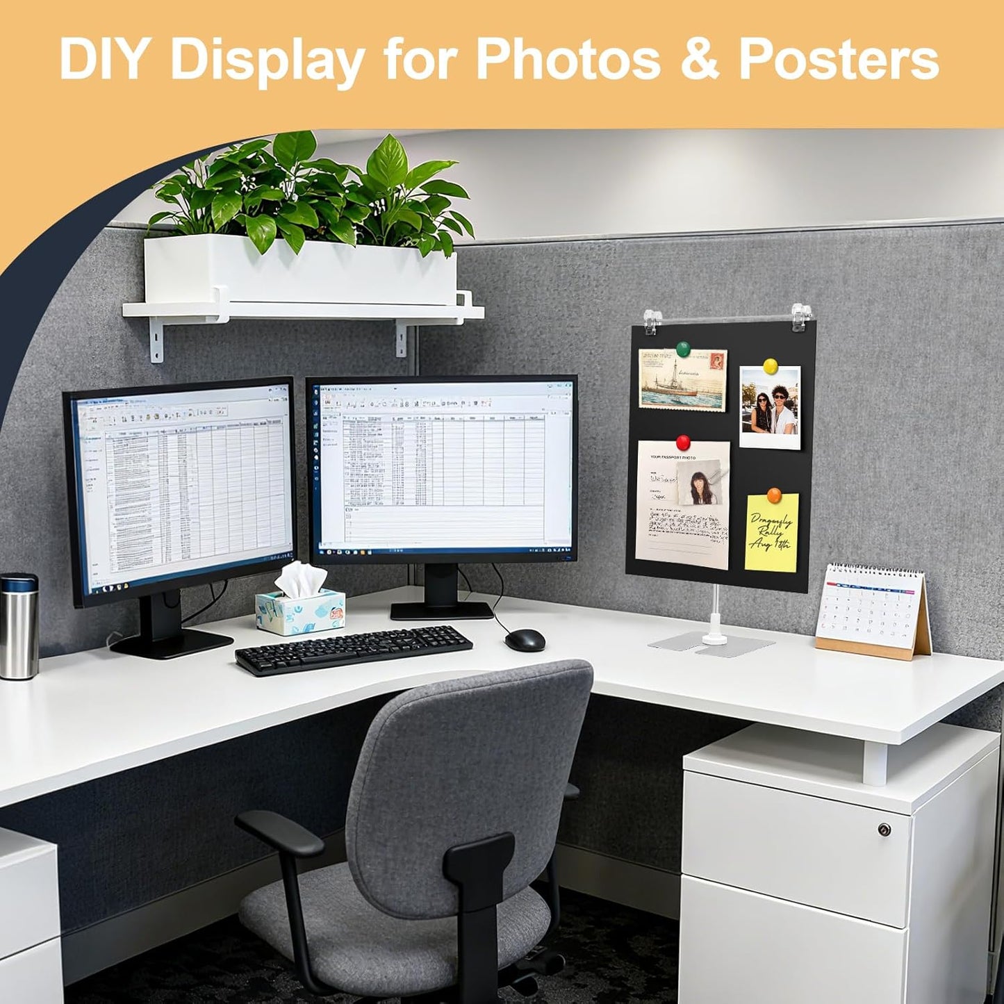 11.8"×15.7" Magnetic Board, Soft Magnet Board, Magnetic Bulletin Board, Desktop Magnet Display Stand for Office, Home, School, Kitchen