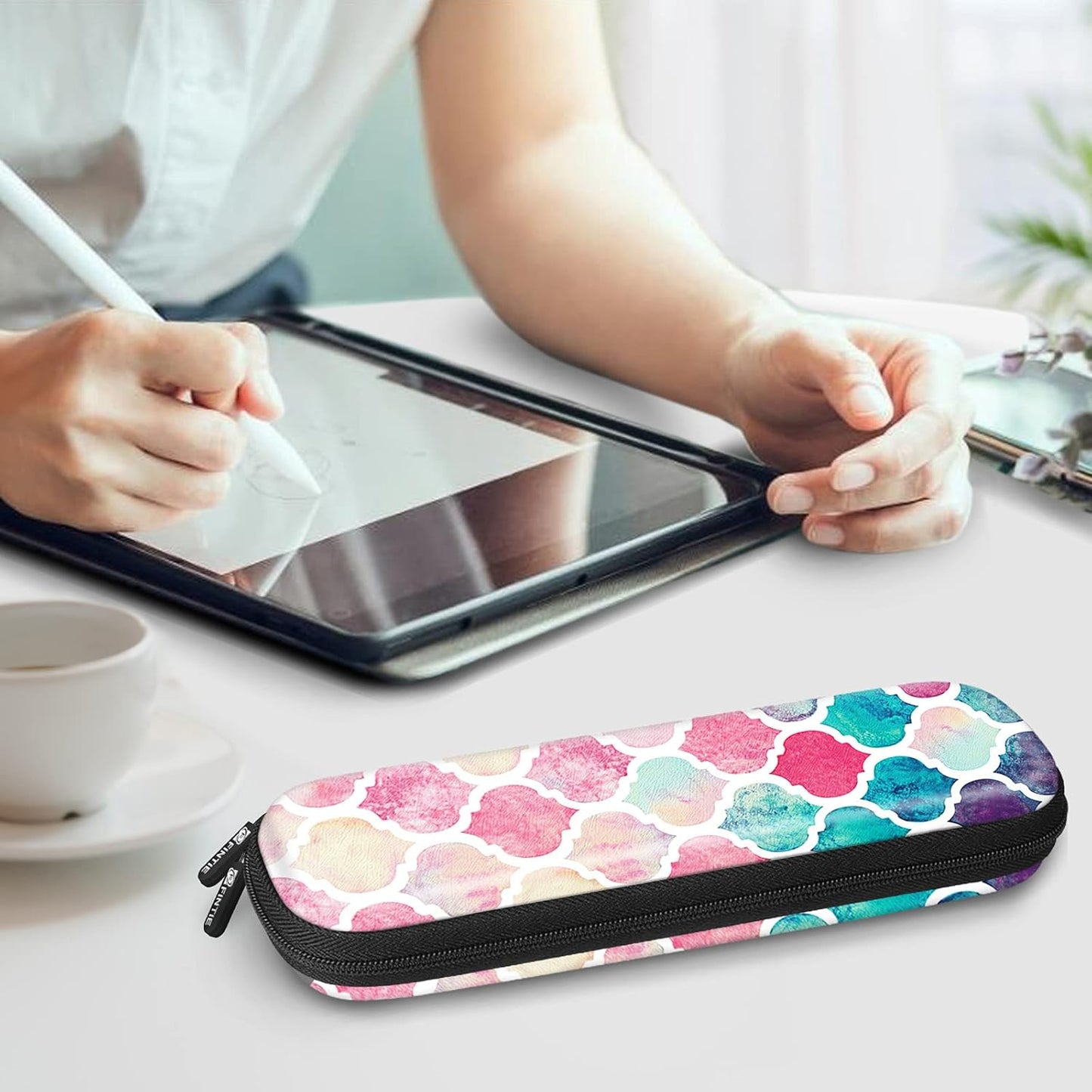 Fintie Holder Case for Apple Pencil Pro, Apple Pencil (USB-C / 1st / 2nd Generation), PU Leather Carrying Bag Sleeve Compatible with Pen, USB Cable, Samsung Stylus, Lilac Marble