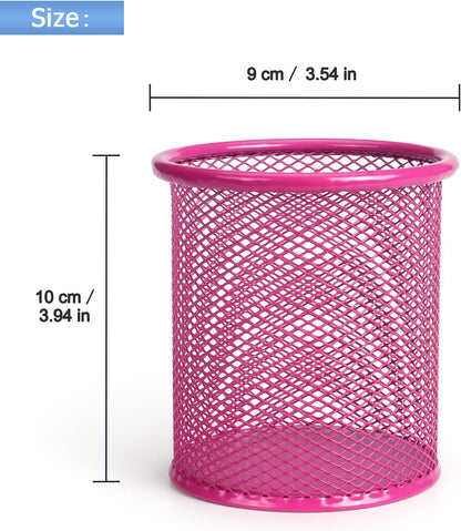 Tamaki Pen Holder Cup for Desk, Desk Organizer Wire Mesh Pencil Cup Holder for Desk Office Pen Organizer (Purple)