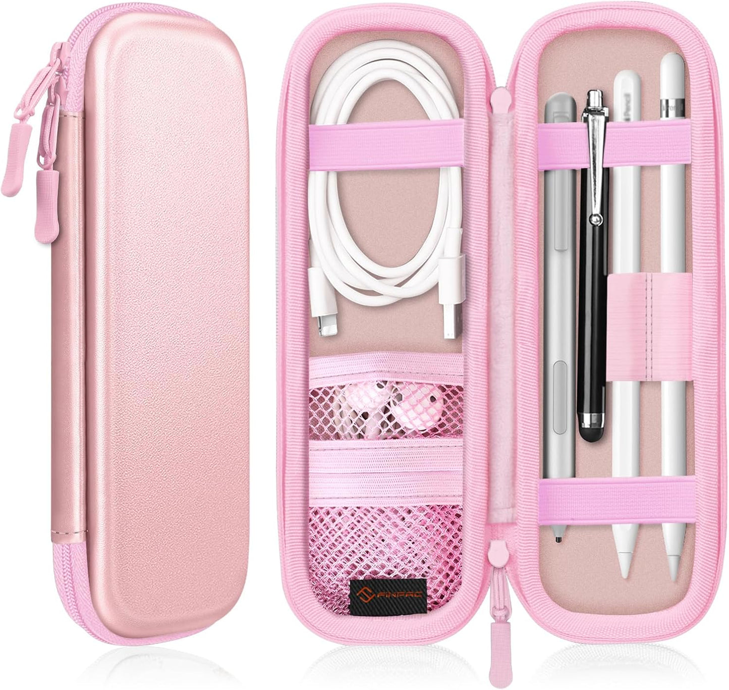 Fintie Holder Case for Apple Pencil Pro, Apple Pencil (USB-C / 1st / 2nd Generation), PU Leather Carrying Bag Sleeve Compatible with Pen, USB Cable, Samsung Stylus, Lilac Marble
