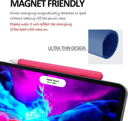 KELIFANG Silicone Case for Apple Pencil Pro 2024 & Apple Pencil 2nd Generation, Cute Pink Protective Skin Sleeve Cover Holder Grip and Tip Cap Accessories Compatible with iPad Pro 11 12.9 13 Inch