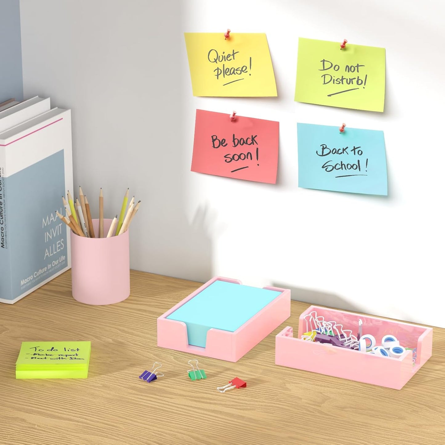 WINFFOR Acrylic Notepad Holder Dispenser - 4x6 in Sticky Note Memo Holder Self-Stick Note Pad Organizer (W/O Pads) Office Desk Accessories School Supplies, Crystal Clear