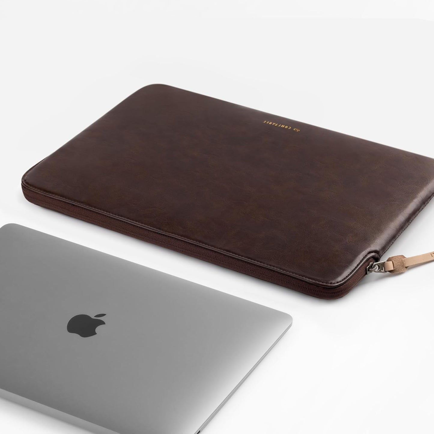 Comfyable Slim Protective Laptop Sleeve Compatible with 13/14 Inch MacBook Air & MacBook Pro M5/M4/M3/M2 Pro/Max 2026, Mac Travel Case, Laptop Pouch, Slim PU Leather Cover, Brown