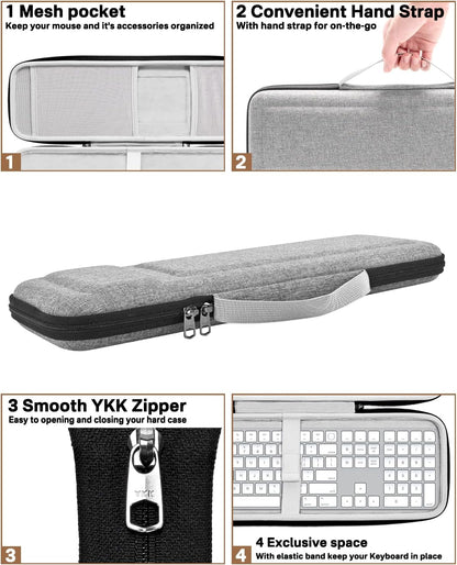 RAIACE Hard Storage Case Compatible with Apple Magic Keyboard + Magic Mouse. (Case Only) - Black