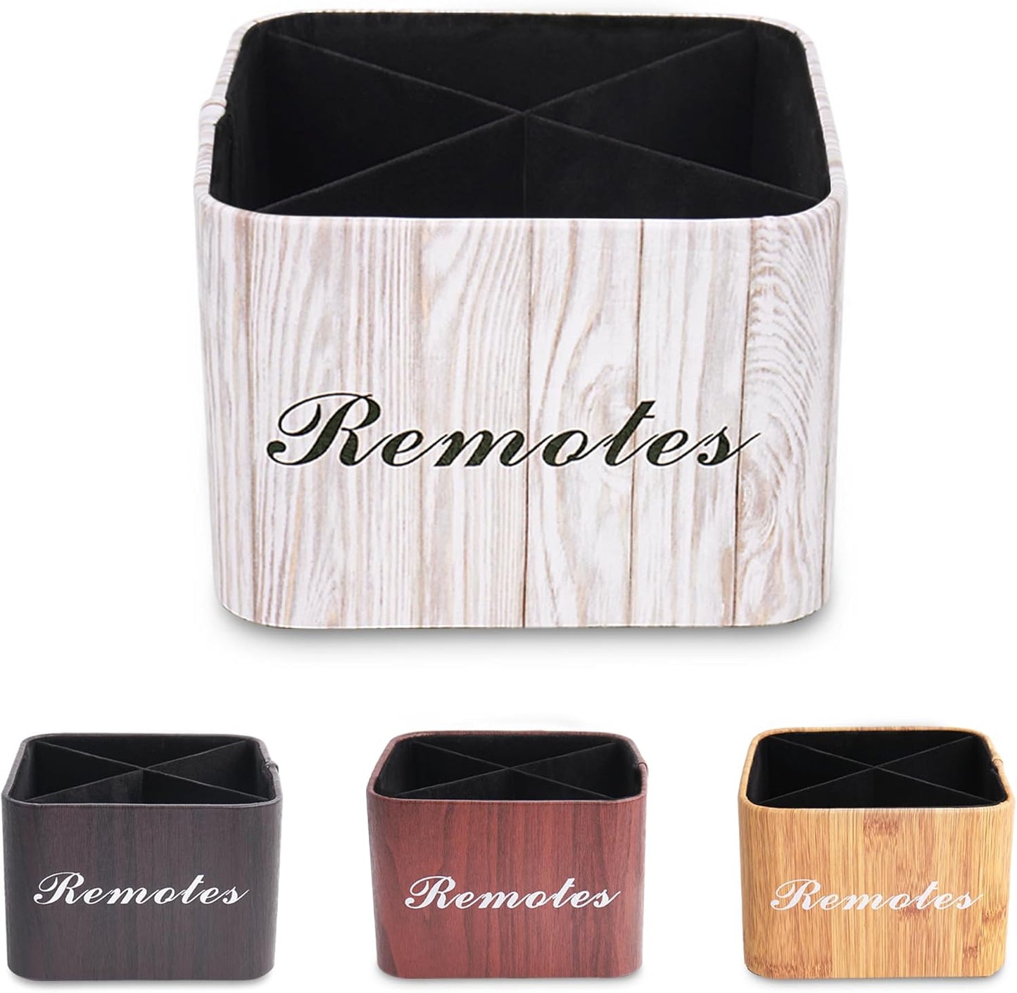 Round Leather Art Supply Organizer,Remote Control Holder,360 Degree Rotating,Multi-Functional Pencil Holder,4 Compartments Desktop Stationary Organizer(1-Fractal Flower) | Round - Colors A