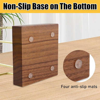 Buqoo 4x6 Notepad Holder Dispenser, Walnut Wood Sticky Notes Memo Pad Holder Dispenser Desk Supplies Organizer Accessories for Office Home Schools
