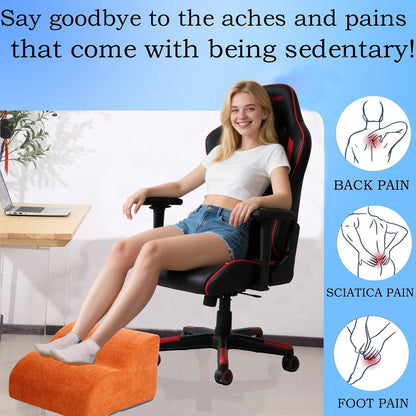 Foot Rest for Under Desk at Work.Multifunctional 3-Tier Foot Stool,with Washable Footrest.for Under Desk,Office Chair Gaming Chair & Sofa,Leg Elevation Pillow,Supports Posture-Brown