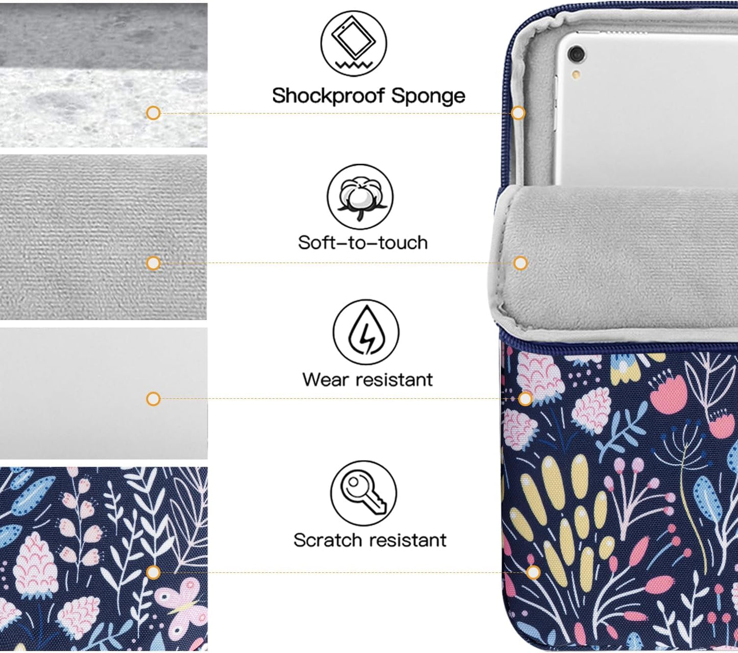 TiMOVO 9-11" Tablet Sleeve Bag for iPad 11-inch A16 2025, iPad 10.9"/10.2"| Air 11 Inch/5th/4th Gen. 10.9", Galaxy Tab A9+/A11Plus 11", Protective Bag Fit Smart Keyboard, Dusty Blue