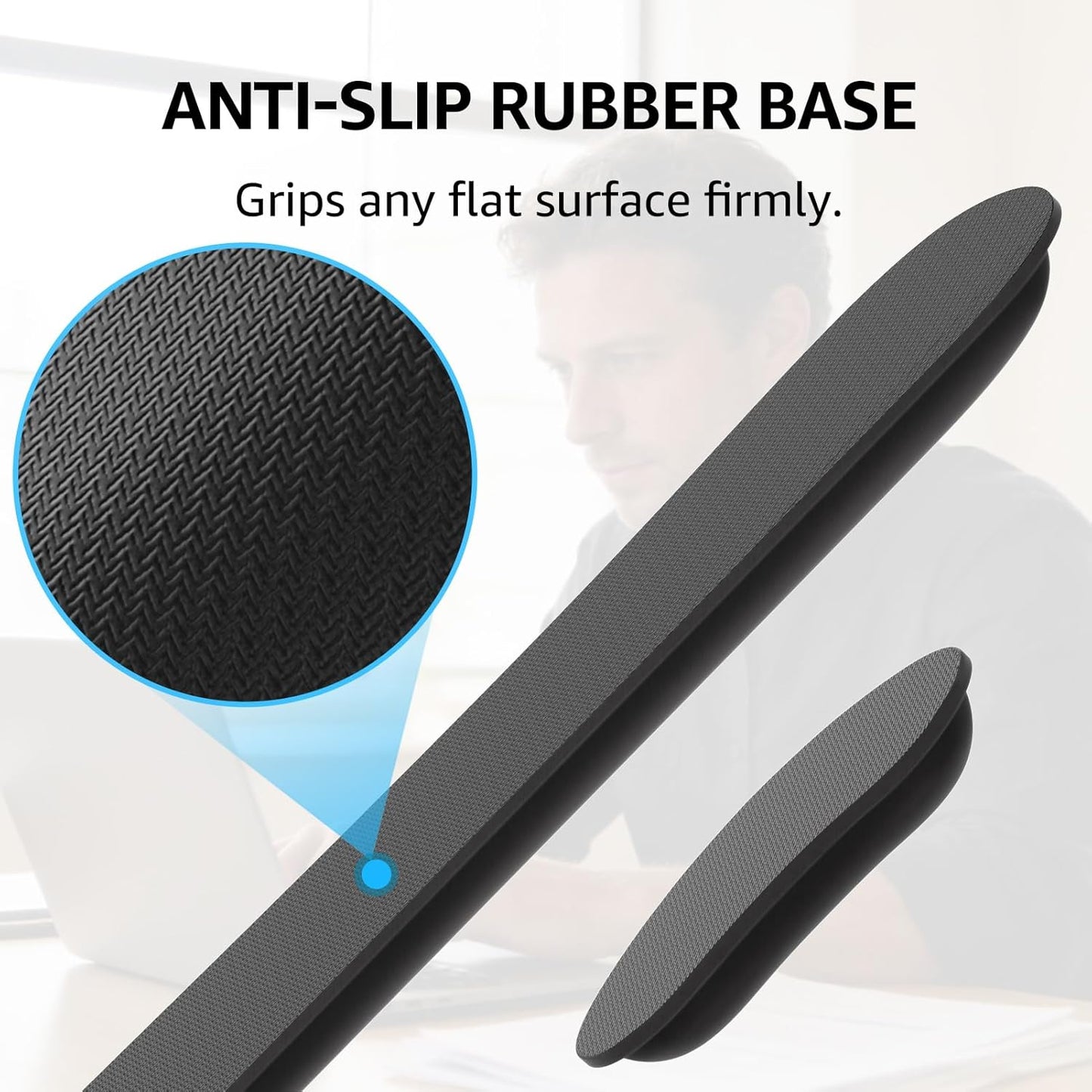 KTRIO Ergonomic Keyboard Wrist Rest and Mouse Pad with Wrist Rest Set, Memory Foam Wrist Support for Typing, Gaming, Office and Home Use, Black