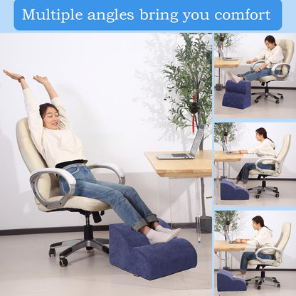 Foot Rest for Under Desk at Work.Multifunctional 3-Tier Foot Stool,with Washable Footrest.for Under Desk,Office Chair Gaming Chair & Sofa,Leg Elevation Pillow,Supports Posture-Brown
