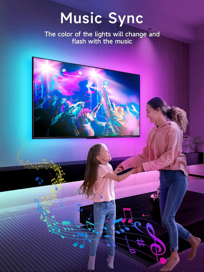 KANTUTOE LED Lights for TV, 16.4ft TV LED Backlight for 45-75 Inch TVs, RGB TV Backlight Behind with Music Sync, Smart APP and Button Control Strip Lights USB Powered for Bedroom/Gaming