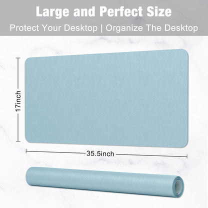 Hsurbtra Desk Pad, 23.6" x 13.8" PU Leather Desk Mat, M Extended Mouse Pad, Waterproof Desktop Blotter Protector, Non-Slip Ultra Thin Small Laptop Keyboard Writing Mat for Office Home, Pink