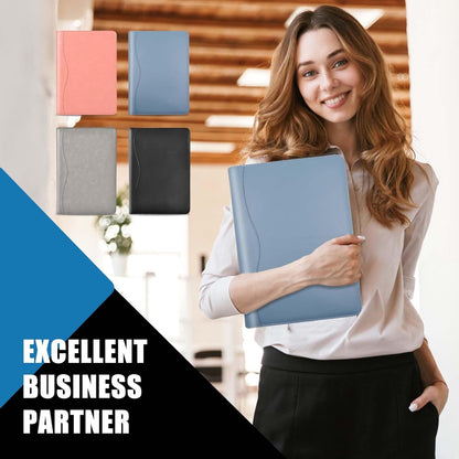 Padfolio Portfolio Folder Binder-Organizer Planner Notebook Zippered Portfolio Padfolio for Women & Men with Document Sleeve,Letter/A4 Size Clipboard,Business Card Holders (Brown Leaf)