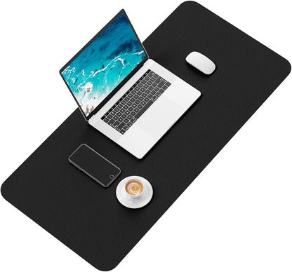 Hsurbtra Desk Pad, 23.6" x 13.8" PU Leather Desk Mat, M Extended Mouse Pad, Waterproof Desktop Blotter Protector, Non-Slip Ultra Thin Small Laptop Keyboard Writing Mat for Office Home, Pink