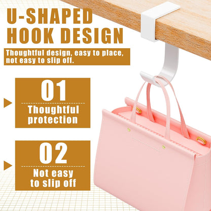 CroBlissful 4 Pcs Purse Hook for Table Nail Free Handbag Hanger for Desk Heavy Duty Purse Hook for Hanging Bags Umbrellas Keys Cups Headphone(Black)