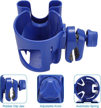 Accmor Stroller Cup Holder, Universal Cup Holder for Stroller Walker Bike, 360° Rotatable Large Caliber Designed Bottle Holder for Stroller, Bike, Wheelchair, Scooter