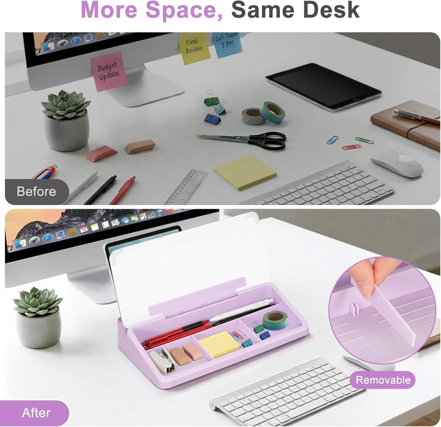 WALGLASS Small Desktop Whiteboard with Storage, Glass Desk Dry Erase White Board Computer Keyboard Stand with Drawer, Desk Organizers with Accessories for Office, Home, School Supplies White