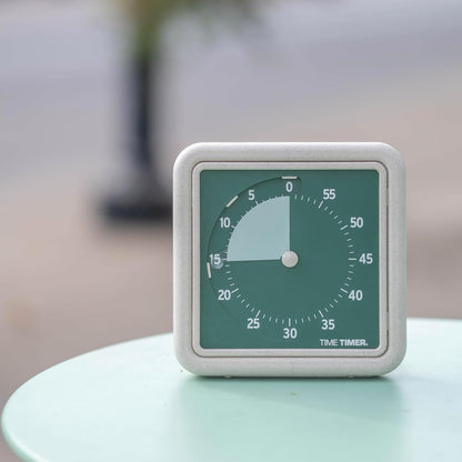 Time Timer® Retro 8 inch Eco Edition Visual Timer - 60 Minute Desk Countdown Clock Made with at Least 20% Natural Plant Material- Blue Water