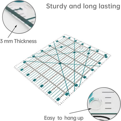 Headley Tools Rotary Cutter Set - 45mm Fabric Cutter, 5 Extra Rotary Blades, A3 Cutting Mat, Quilting Ruler and Sewing Clips, Craft Knife Set, Ideal for Crafting, Sewing, Patchworking, Purple