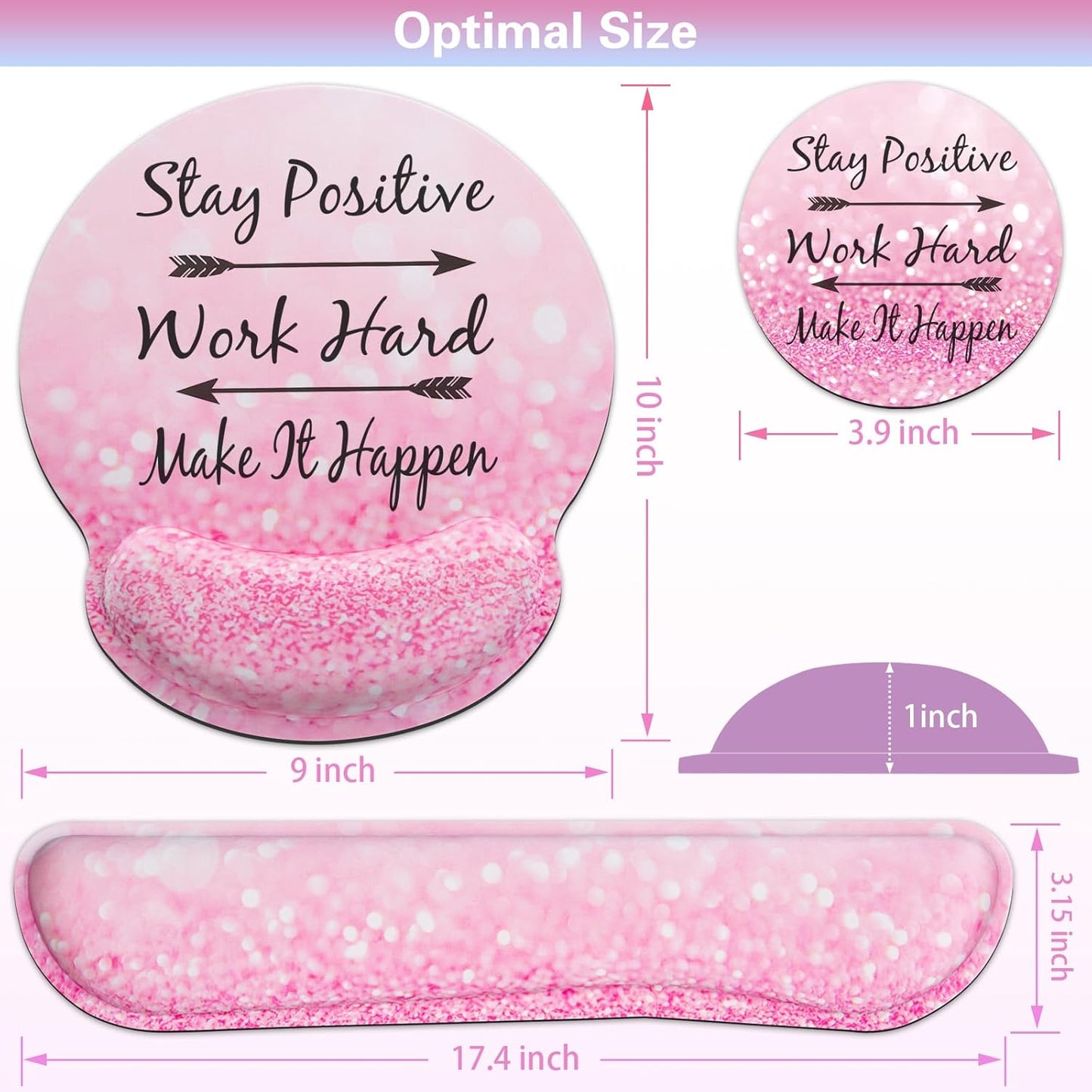 Ergonomic Keyboard Wrist Rest, Mouse Pad with Wrist Rest Anime, Cat Gaming Mousepad with Wrist Support, Memory Foam Wrist Rest Set for Computer Keyboard, Funny Cute Office Desk Accessories