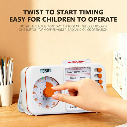 Cube Kitchen Timer - Rechargeable Countdown Timer 15-20-30-45-60 Mins for Cooking, Classroom, Exercise (Black)
