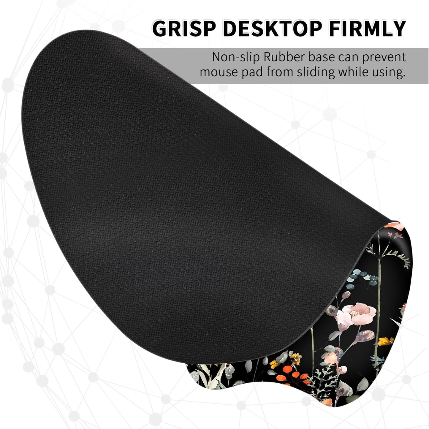 EooCoo Ergonomic Mouse Pad with Wrist Support, Mousepad with Memory Foam Wrist Rest and Non-Slip Base for Computer, Cafe, Home & Office, 9.64 x 8.26 in Office Desk Accessories