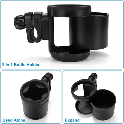Accmor Stroller Cup Holder, Universal Cup Holder for Uppababy Nuna Doona Strollers, Bottle Drinks Holder for Wheelchair, Walker, Bike, Scooter