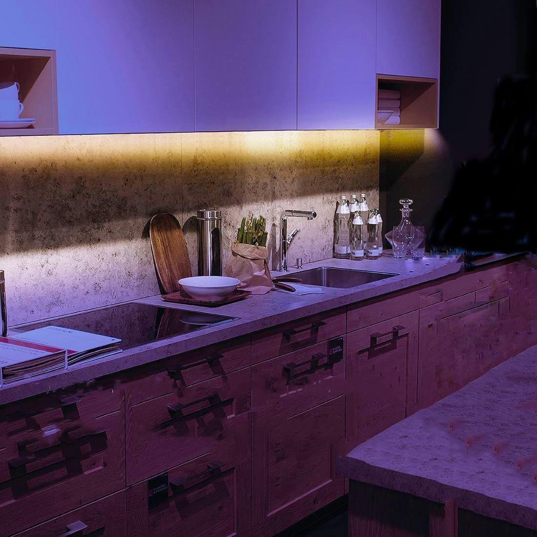 Motion Sensor Light Indoor, Closet Lights Motion Sensored, Battery Operated Cabinet Lights Strip, White Under Cabinet Lighting, Under Counter Lights for Kitchen, Led Strip Lights for Bedroom