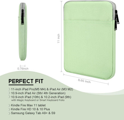 9-11 inch Tablet Sleeve Case for Fire Max 11 Tablet/Kindle Fire HD 10 Plus 10.1", iPad Pro M5 M4 /A16 11-in, iPad Air M2 M3 M4, 10.2 10.5 10.9 iPad Air, Galaxy Tab A9+ Plus, Fit Magic Keyboard -Purple