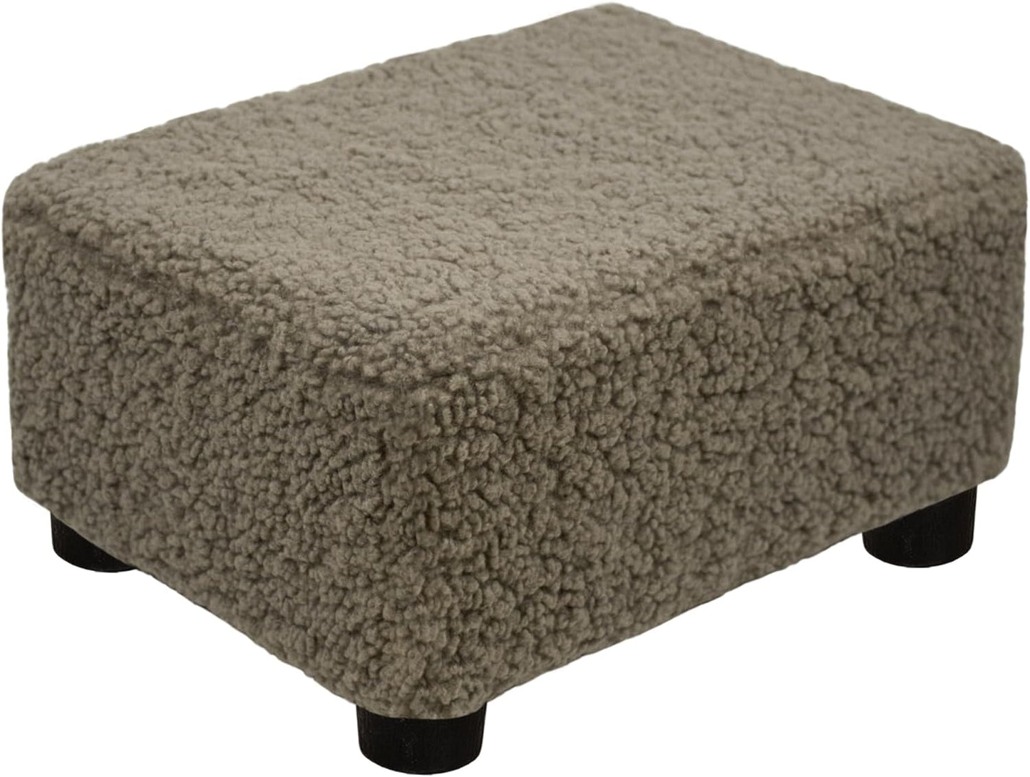 CAROLMADE Small Foot Stool Ottoman Footstool with Legs Under Desk Footrest for Living Room Bedroom and Office, Soft Ivory White