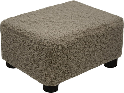 CAROLMADE Small Foot Stool Ottoman Footstool with Legs Under Desk Footrest for Living Room Bedroom and Office, Soft Ivory White
