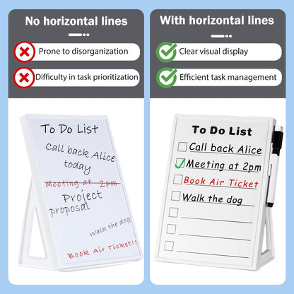 Desktop Dry Erase Board, Small Whiteboard with Stand, A5 Size 8.3 x 5.8 Inches with A Dry Erase Marker, Detachable Stand & to Do List Card (A5)