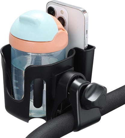 Accmor Stroller Cup Holder, Universal Cup Holder for Stroller Walker Bike, 360° Rotatable Large Caliber Designed Bottle Holder for Stroller, Bike, Wheelchair, Scooter