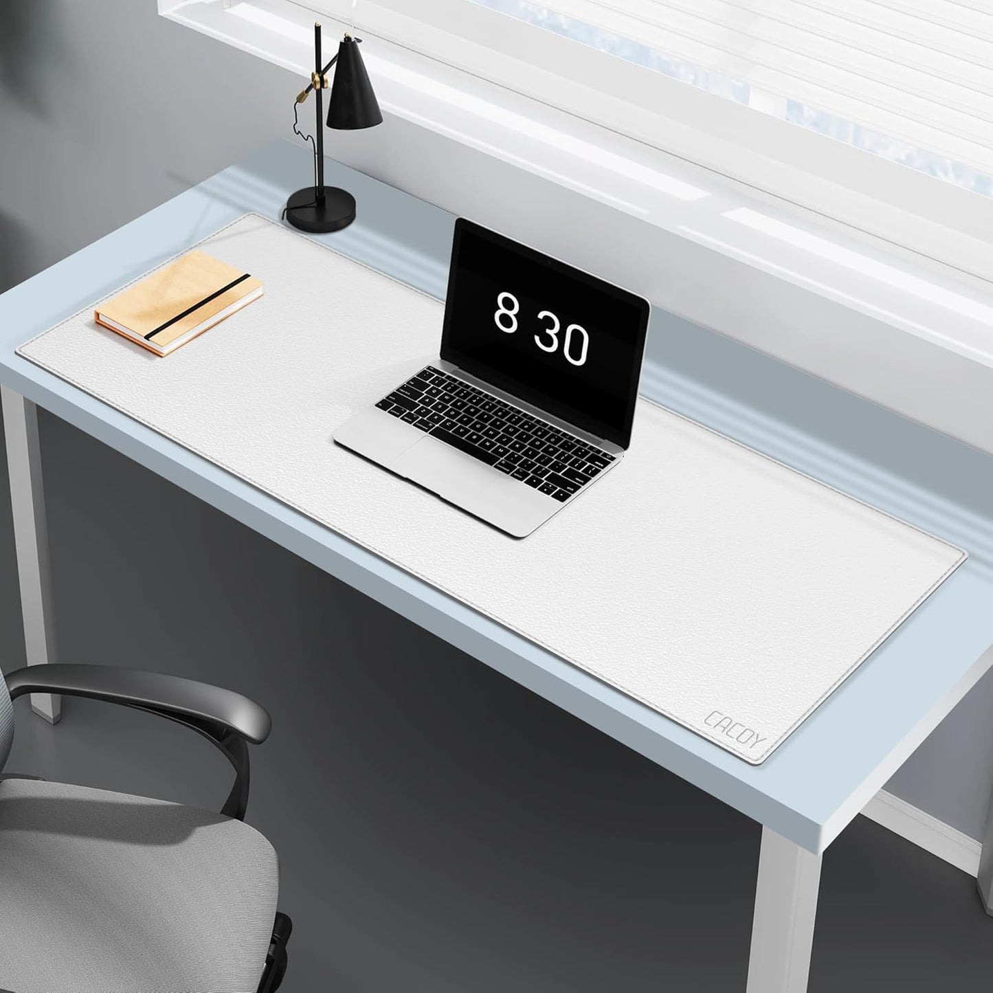 Cacoy 36" x 20" Leather Desk Mat for Home Office, Extra Large PU Leather Desk Pad Blotters, Waterproof Computer Keyboard Mat, Extended Gaming Mouse Pad, Desk Protector for Desktop and PC Laptop, Black