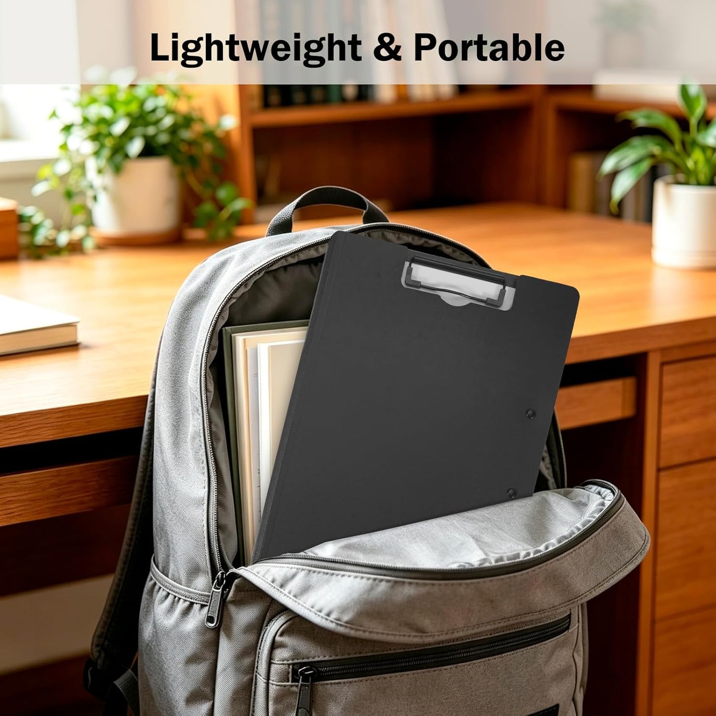 SITHON Foldable Clipboard Folder with Pen Slot, 360° Rotating PP Writing Pad with Dual Low Profile Metal Clips, Durable A4/Letter Size Document Folder for Nurses Classroom Business Office